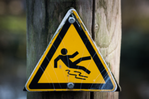 Los Angeles outdoor event venue with potential trip hazards